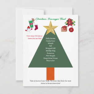 Kerstlijst Schatzoekersactie Spelkaart Kaart