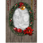 kerstlijst voor je foto! staand fotobeeldje<br><div class="desc">Plaats uw foto. Wat je ziet is wat je krijgt,  dus zorg ervoor dat het past (anders vraag ik om hulp).  
Meer objecten met dit ontwerp: www.zazzle.com/aura2000/wreath</div>