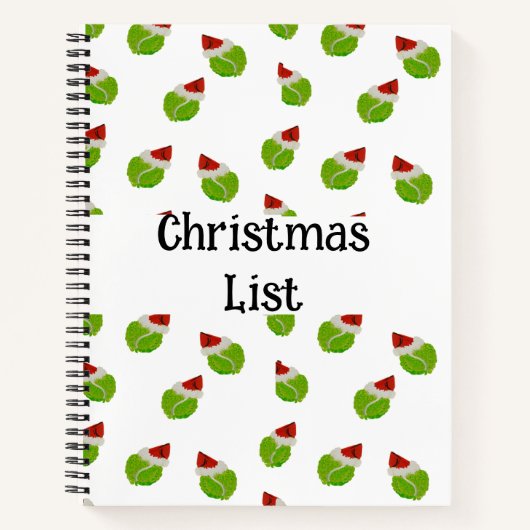Kerstlijst voor Tennis Persoon Spiral Notitieboek (Voorkant)