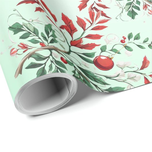 kerstlijsterbes cadeaupapier (Rol Hoek)