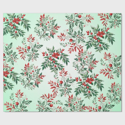 kerstlijsterbes cadeaupapier (Vlak)