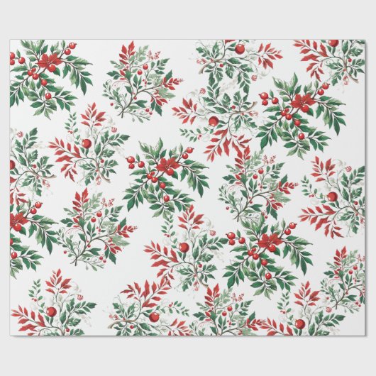 kerstlijsterbes cadeaupapier (Vlak)