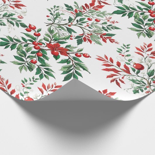 kerstlijsterbes cadeaupapier (Hoek)