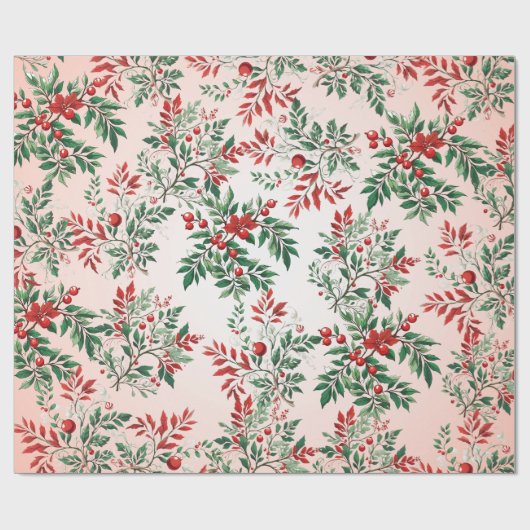 kerstlijsterbes cadeaupapier (Vlak)