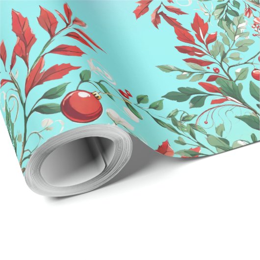 kerstlijsterbes cadeaupapier (Rol Hoek)