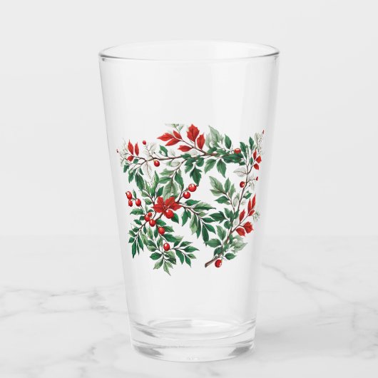 kerstlijsterbes glas (Voorkant)