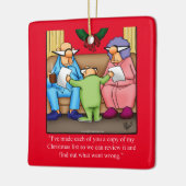 kerstlijstversiering Humor Keramisch Ornament (Links)