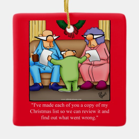 kerstlijstversiering Humor Keramisch Ornament (Voorkant)