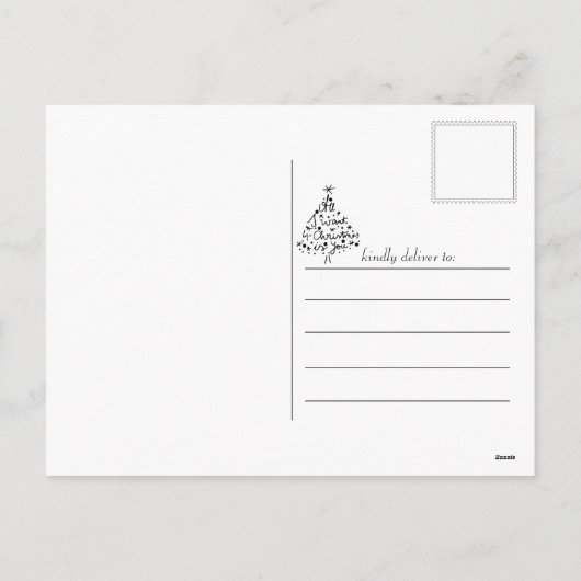 Kerstline art minimalistisch zwart-witcitaat feestdagenkaart (Achterkant)