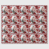 Kerstlint, aangepast, enkelvoudig fotosjabloon cadeaupapier (Vlak)