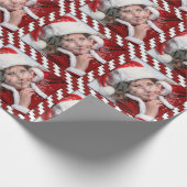 Kerstlint, aangepast, enkelvoudig fotosjabloon cadeaupapier (Hoek)