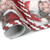 Kerstlint, aangepast, enkelvoudig fotosjabloon cadeaupapier (Rol Hoek)