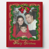 Kerstlint en gouden filigree plaque foto fotoplaat (Voorkant)