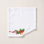 Kerstlint en Holly Bad Handdoek (Wasdoekje)