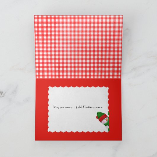 kerstlint en ornamenten feestdagen kaart (Binnen)