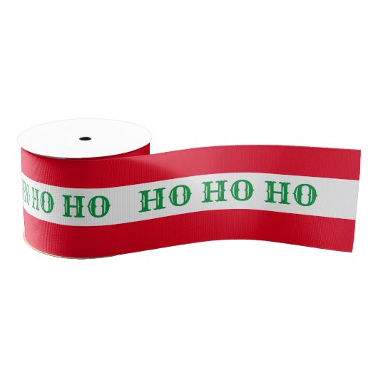 Kerstlint & Ho Ho Ho Stripe Rood/Groen snoep Grosgrain Lint (Spoel)