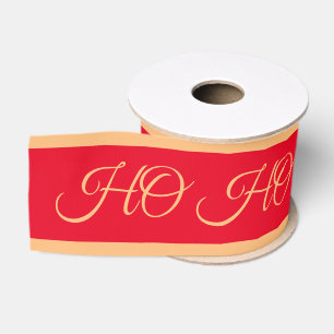 Kerstlint & Ho Ho Ho Stripes Rood/Goud snoep Grosgrain Lint