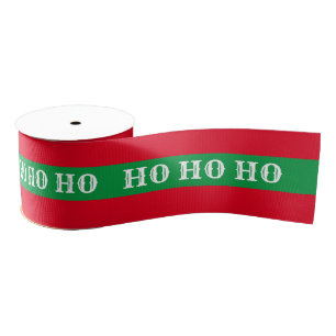 Kerstlint & Ho Ho Stripe Rood/Groen geschenken Grosgrain Lint