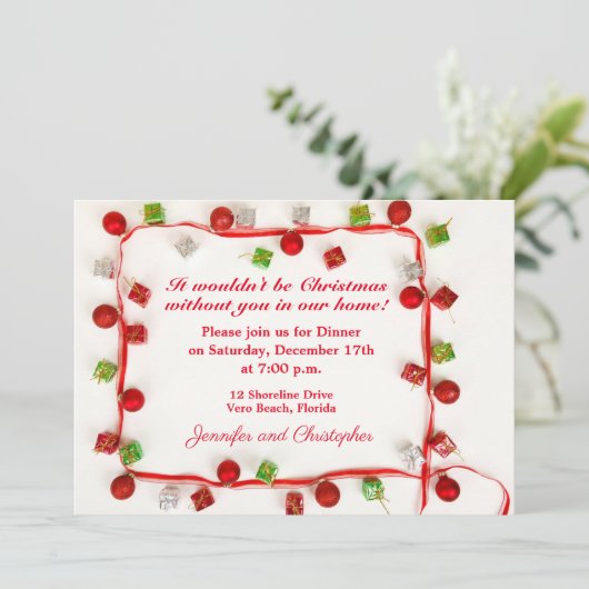 Kerstlint Kaart (Staand voorkant)