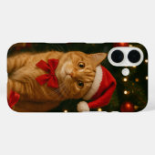Kerstlint Kat iPhone 16 Hoesje (Achterkant (horizontaal))