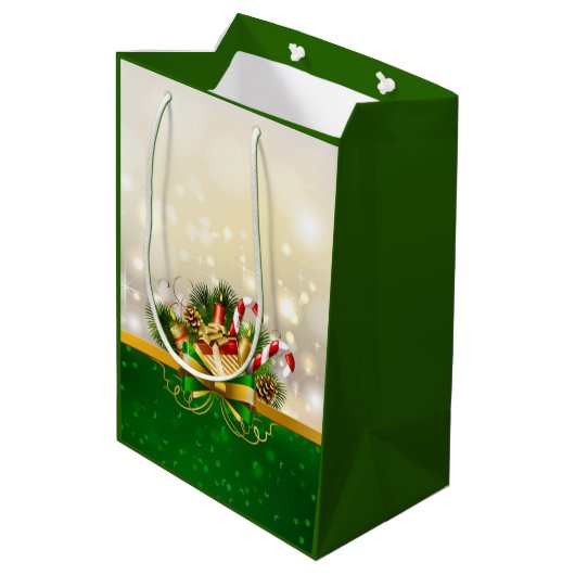 Kerstlint Medium Cadeauzakje (Achterkant Gekanteld)