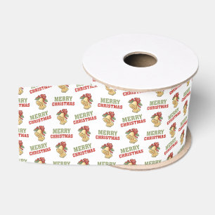 Kerstlint met Vintage Kerstbellen en vrolijk Kerst Grosgrain Lint