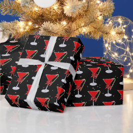 Kerstlint op Holiday Martini met Kerststok Cadeaupapier