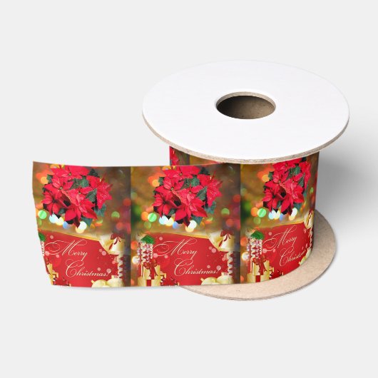 Kerstlint, Prettig Kerstfeest Satijnen Lint (Spoel)