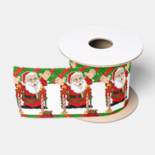 Kerstlint, Prettig Kerstfeest Sinterklaas Satijnen Lint (Spoel)
