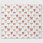 Kerstlint rasterpatroon cadeaupapier (Vlak)