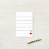 Kerstlint Rode Lint Kerstmis Gelinieerd Post-it® Notes (Op bureau)