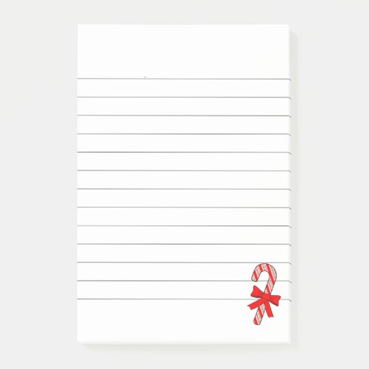 Kerstlint Rode Lint Kerstmis Gelinieerd Post-it® Notes (Voorkant)