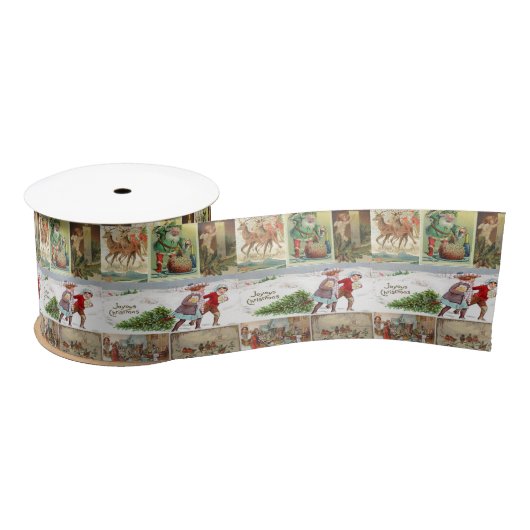 Kerstlint, Santa  Satijnen Lint (Spoel)