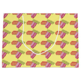 Kerstlint Snoep Gele feestdag met cadeaubon Large Cadeautasje