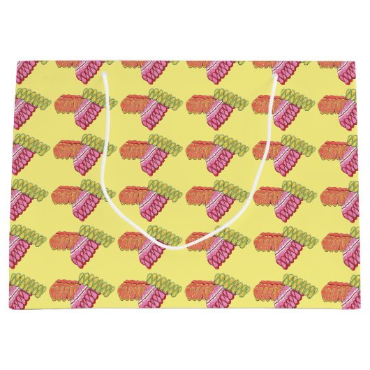 Kerstlint Snoep Gele feestdag met cadeaubon Large Cadeautasje (Voorkant)