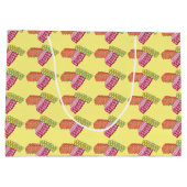 Kerstlint Snoep Gele feestdag met cadeaubon Large Cadeautasje (Achterkant)