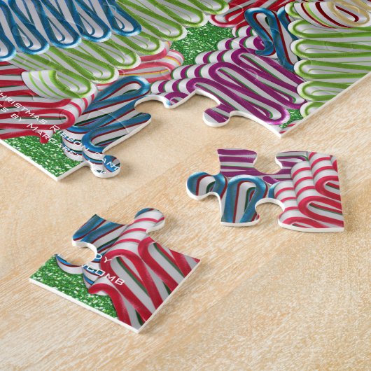 Kerstlint Snoepjes Jigzaag Puzzle Legpuzzel (Zijkant)