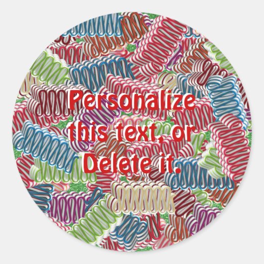 Kerstlint-Snoepjes-STICKERS Ronde Sticker (Voorkant)