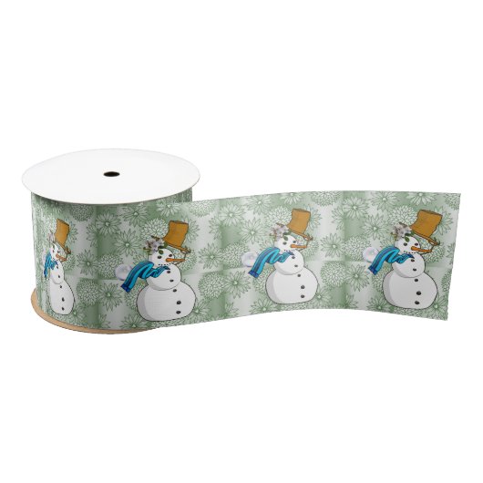 Kerstlint, Snowman Satijnen Lint (Spoel)