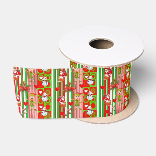 Kerstlint, Snowman Satijnen Lint (Spoel)