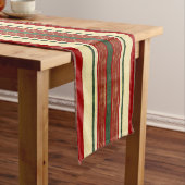 Kerstlint-tafelblad | Rood groen goud Korte Tafelloper (Voorbeeld)