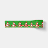 Kerstlint, vrolijk kerstfeest Sneeuwman Elf Satijnen Lint (Voorkant)