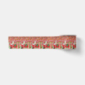 Kerstlint, vrolijk kerstfeest Sneeuwman Elf Satijnen Lint (Voorkant)