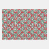 Kerstlinten en bessen in wit inpakpapier vel (Voorkant 2)