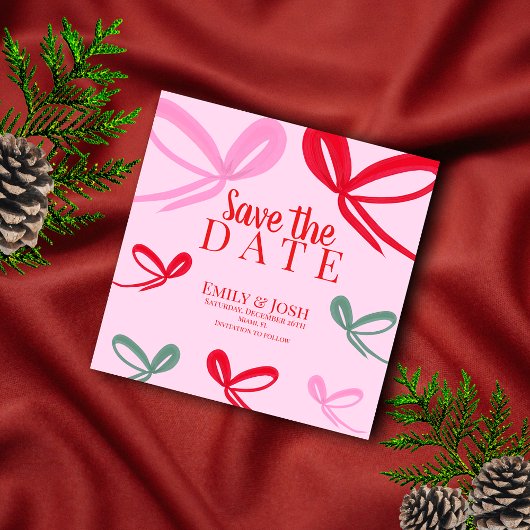 Kerstlinten Meerkleurig Save the Date 