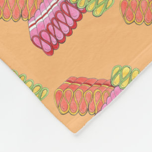 Kerstlintlint Snoep Oranje feestdagen kerstfeestje Fleece Deken