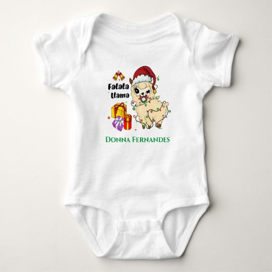 Kerstllama Baby Bodysuit (Voorkant)