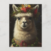 Kerstllama Briefkaart (Voorkant)