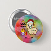 Kerstllama-Button Ronde Button 5,7 Cm (Voorkant /achterkant)