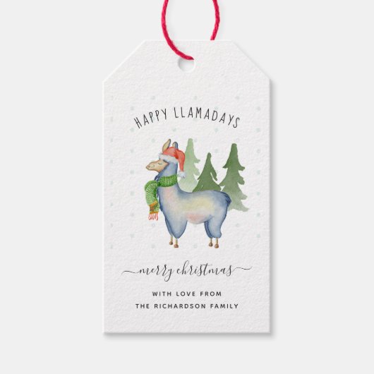 Kerstllama Cadeaulabel (Voorkant)